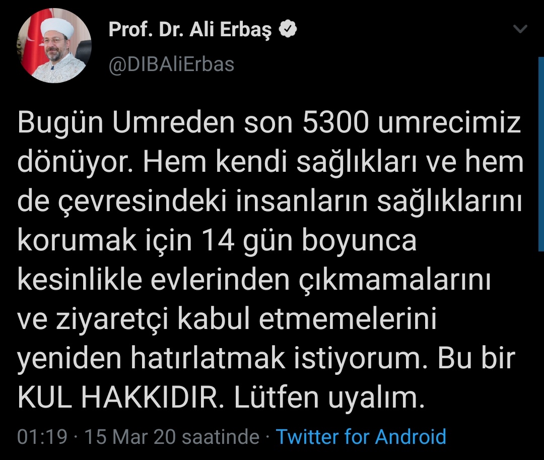 Soldaki bakanın açıklaması. Herkes zannetti ki yarın gelecek 20 bin kişi için söylüyor. Sağdaki tiviti okuyunca aslında çoktan girmiş olan 15 bin kişiye, bugün birinden virüs çıkması sonucu geç yapılmış bir telaş açıklaması olduğunu görüyorsunuz. The END!