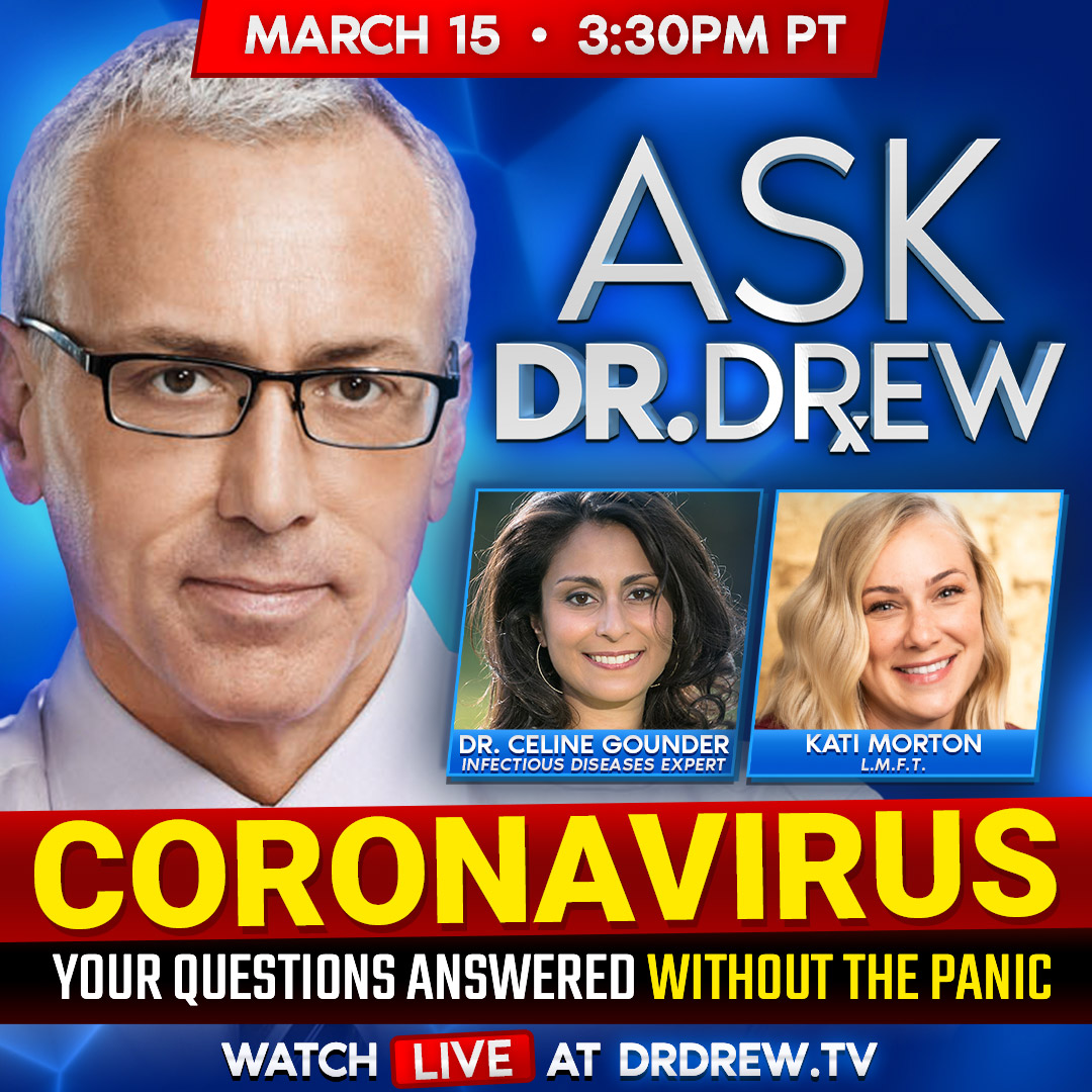 I just spent 9 days in the hospital. I'm immunosuppressed. I'm quarantined from all crowds. But I'm NOT panicking. On 3/15 at 3:30PM, I'm producing a @DrDrew show answering the top #Coronavirus questions. Tweet questions to <a href="/AskDrDrew/">Ask Dr. Drew</a> and watch LIVE at drdrew.tv