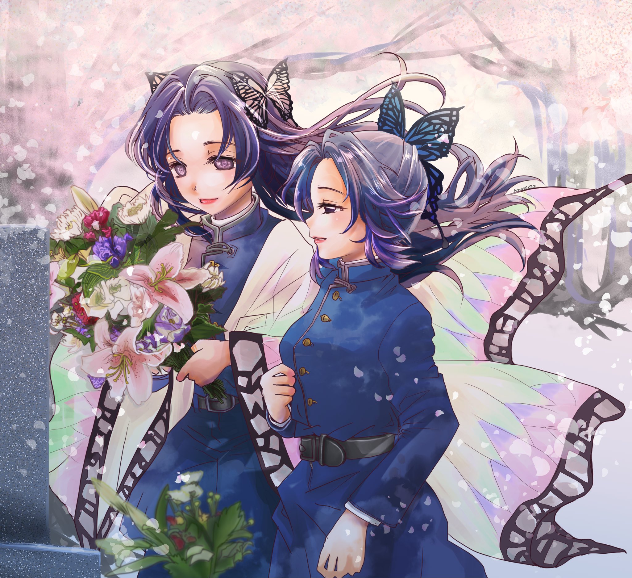 こやぎ 絵垢 鬼滅の刃にはまって 思わずしのぶさんとかなえさん描きました 鬼滅 めっちゃ面白い きめつのやいばイラスト 胡蝶しのぶ 胡蝶忍 胡蝶かなえ 胡蝶香奈惠 イラスト T Co Iuyy45bciy Twitter