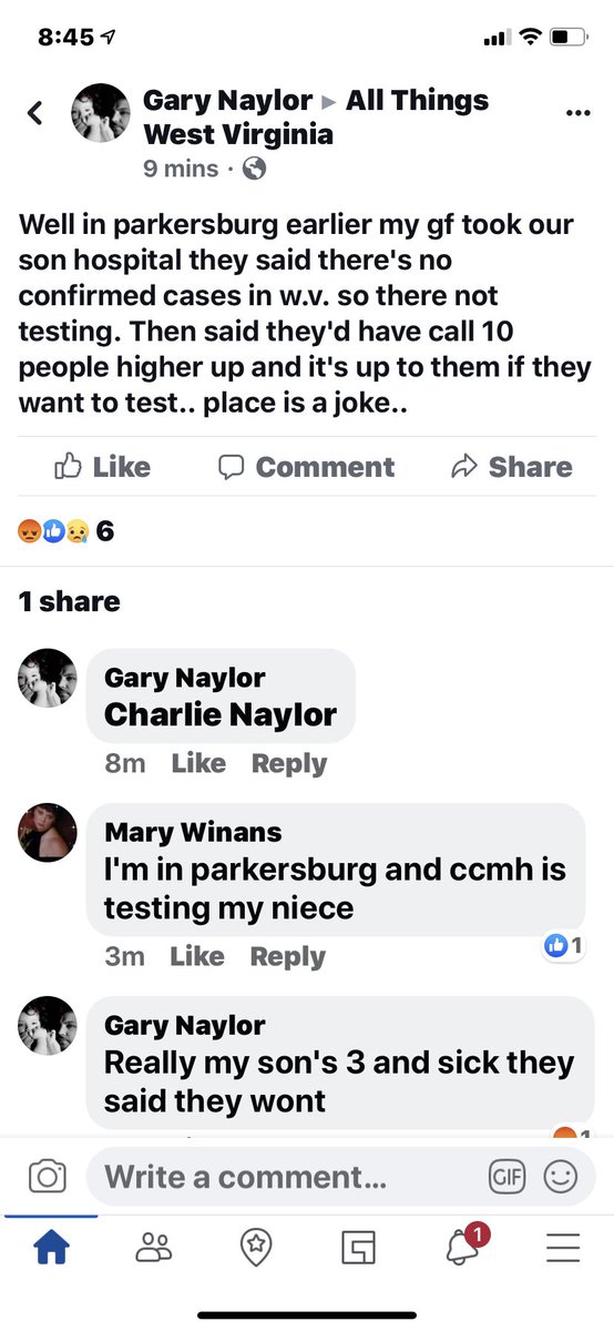 His4evrPrincess's tweet photo. @WVGovernor so this is how you get no confirmed cases in WV?!  You deny testing to people 😡 especially children?!?  Denial of testing based on no confirmed cases is ignorance at it’s finest. #COVIDー19 #coronavirus #POTUS https://t.co/ILwlJHawfR