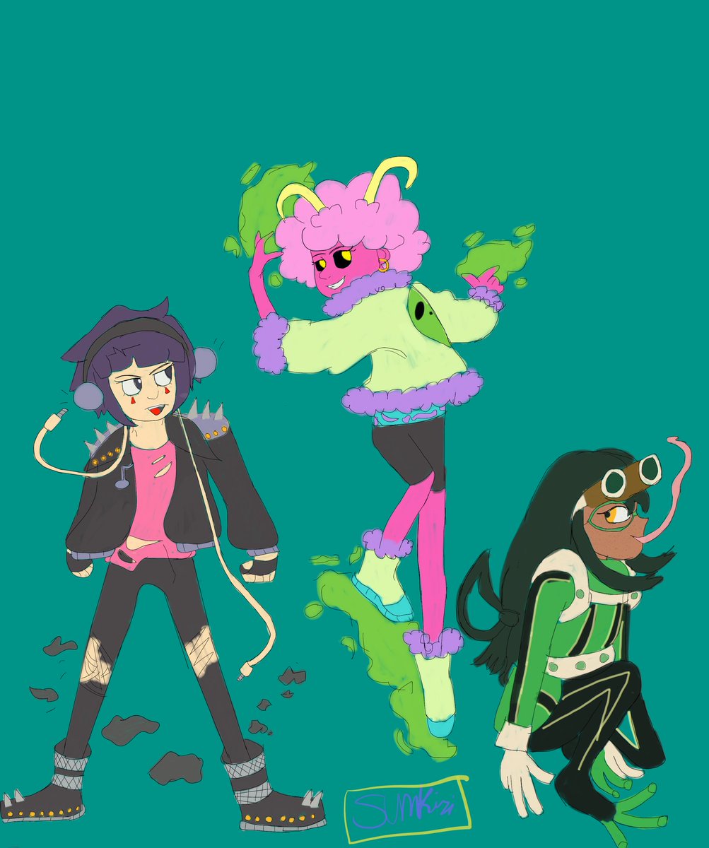 Did some style practice with my favorite girls #bnha #MyHeroAcademia #fanart