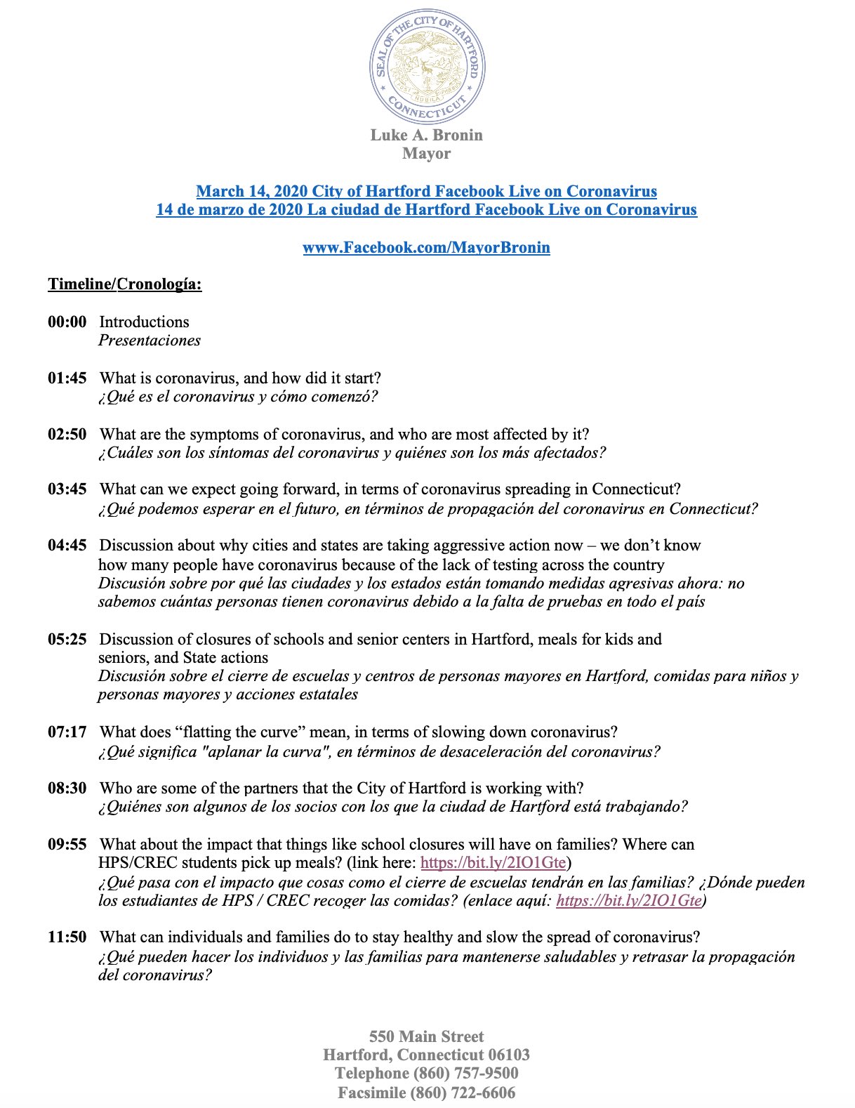 Luke Bronin Auf Twitter We Did A One Hour Fb Live Today To Explain The Basics Of Covid19 Talk About What We Re Doing What You Should Be Doing Answering Some Qs