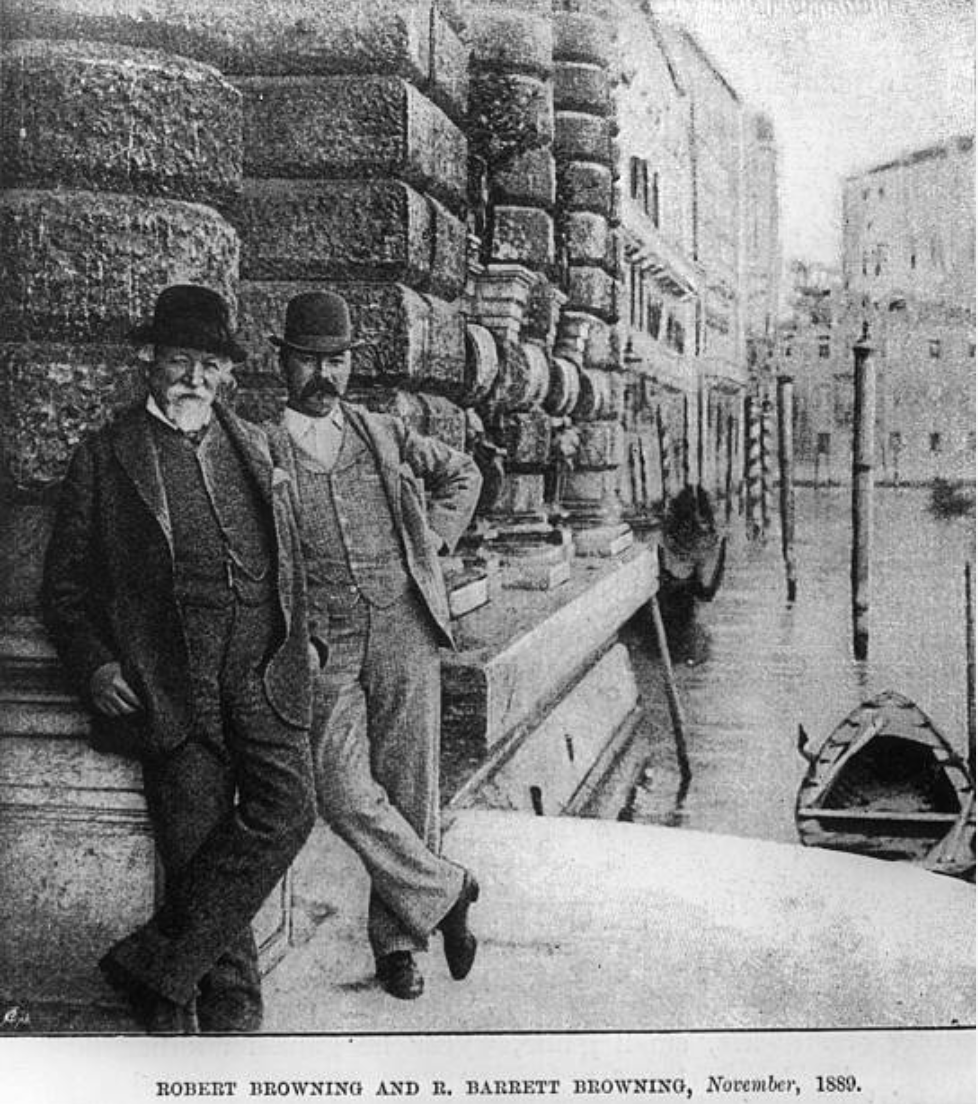 Who hears music, feels his solitudePeopled at once.- Robert BrowningWith his son Robert Barrett in Venice, 1889
