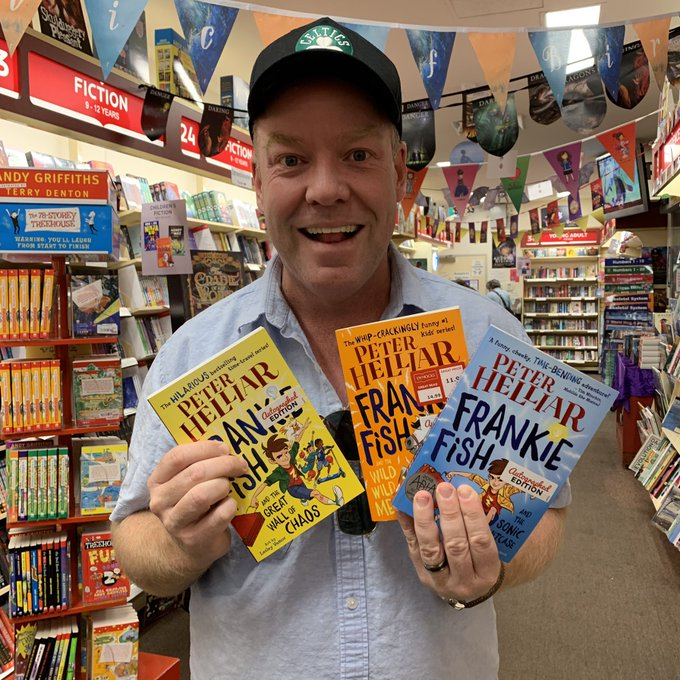 A massive thanks to Peter Helliar for dropping in to sign copies of Frankie Fish! Check out this crazily funny series that we LOVE and you will too! Signed copies available while stocks last 🙌😂😍<a href="/DymocksAdelaide/">Dymocks Adelaide</a>  <a href="/pjhelliar/">Peter Helliar</a> <a href="/StripedDesigns/">Lesley Vamos</a>
