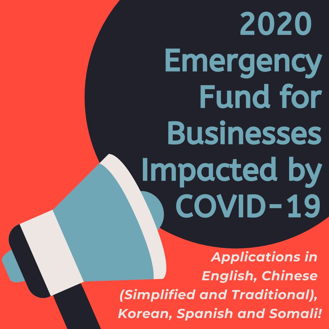 SeattleEconomy's tweet photo. 🏪Spread the word: Applications for Small Business Stabilization Fund impacted by #COVID19 are now in Chinese (Simplified and Traditional), Korean, Spanish, and Somali! --->https://t.co/5MGtvWm2QN

#Seattle #Translation #ImmigrantRefugeeBiz #POCBusiness #SupportSmallBiz #BuyLocal https://t.co/5k4ao2QjET