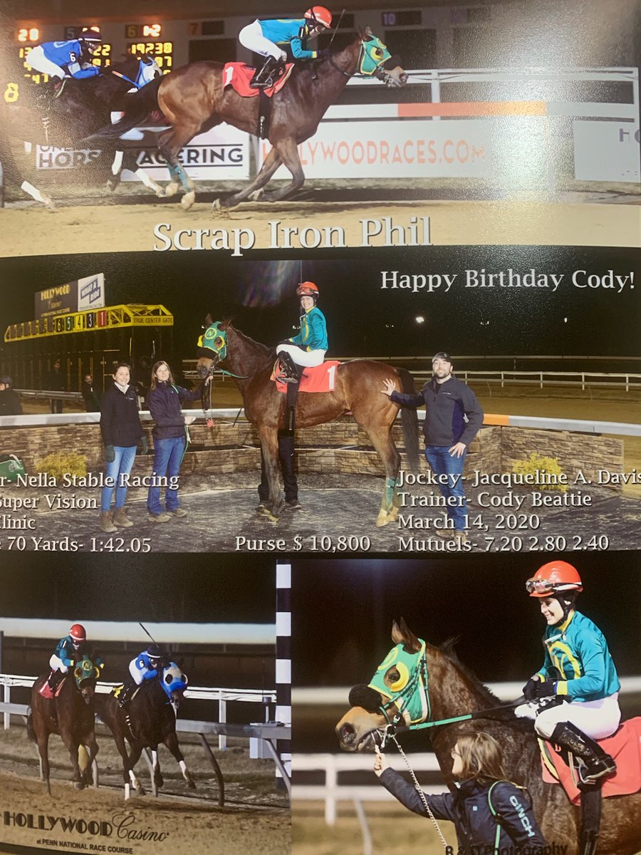 NellaStable's tweet photo. We claimed Scrap Iron Phil in October of 2018. Tonight was his 20th start with us. And tonight @HollywoodPenn he won his 7th race with us!!  His 10th of his career!   #Nellastableracing 🏇💨💨 https://t.co/Y21tK6AEmS