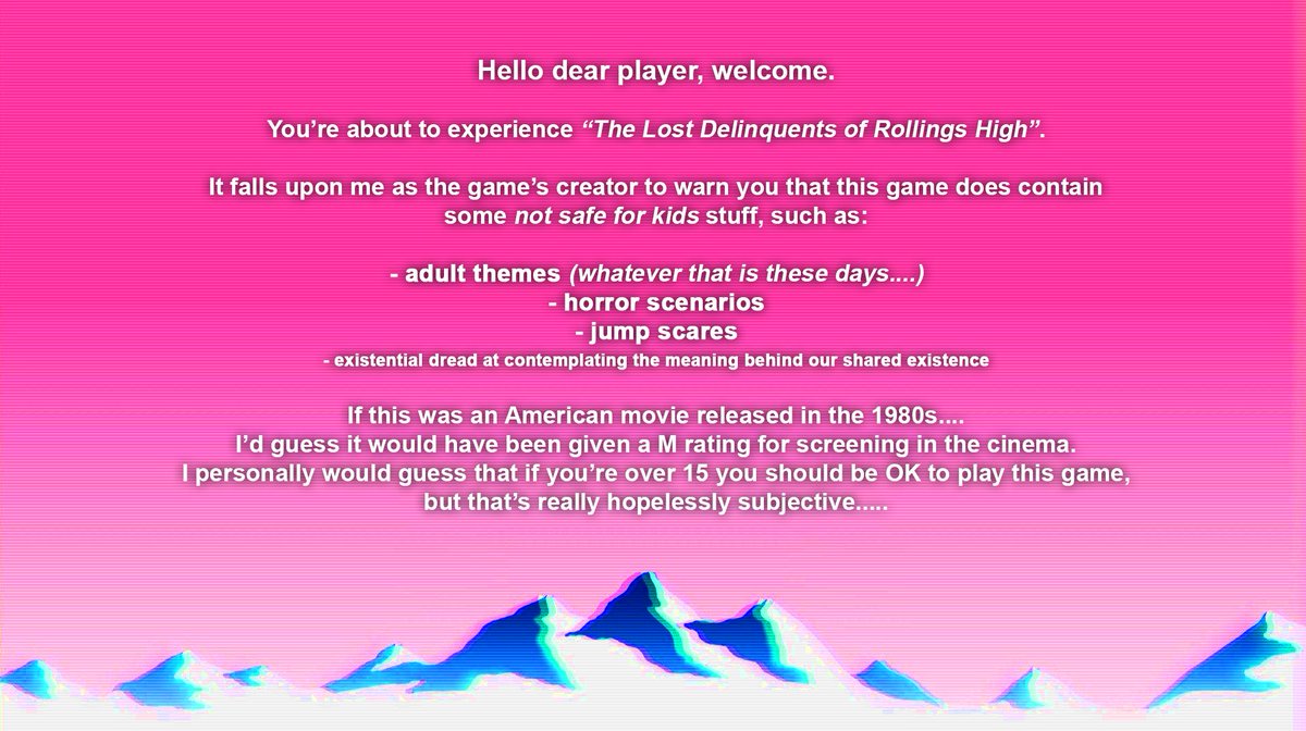 JagoGames's tweet photo. who ever said game disclaimers can't have aesthetic?
#vnlink #rollinghigh https://t.co/h5c5afW7mJ