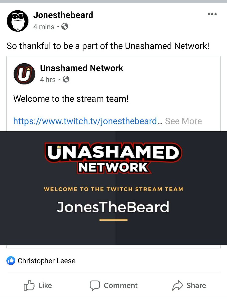 jonesthebeard's tweet photo. So thankful to be a part of the Unashamed Network! https://t.co/Ghl0lSjRhN