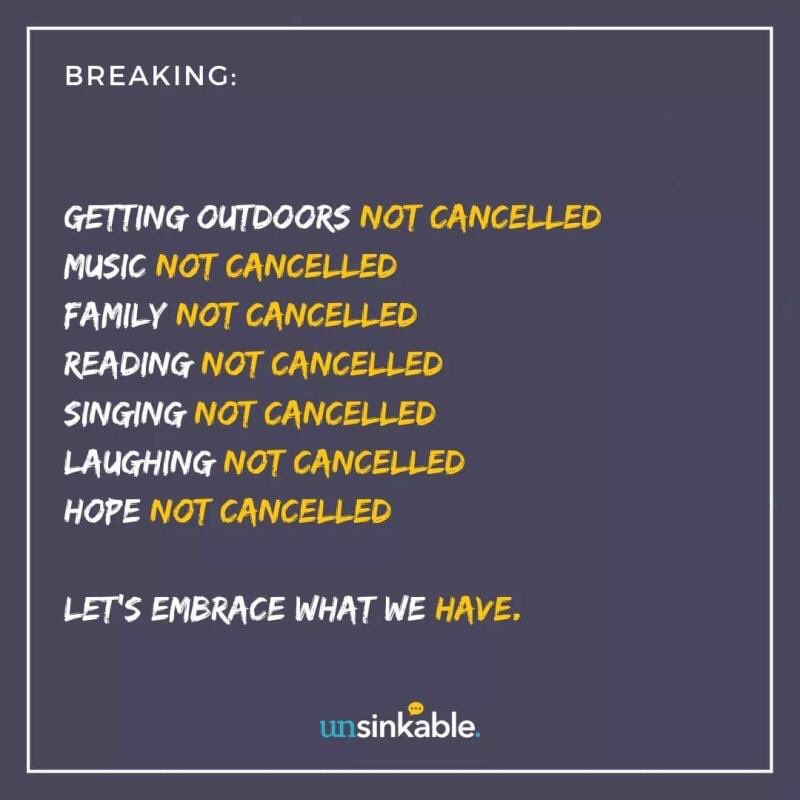 drneilgupta's tweet photo. As we continue to create a list of what’s cancelled, let’s make sure to keep an eye on what’s not! #coronavirus https://t.co/bBb0arrkto