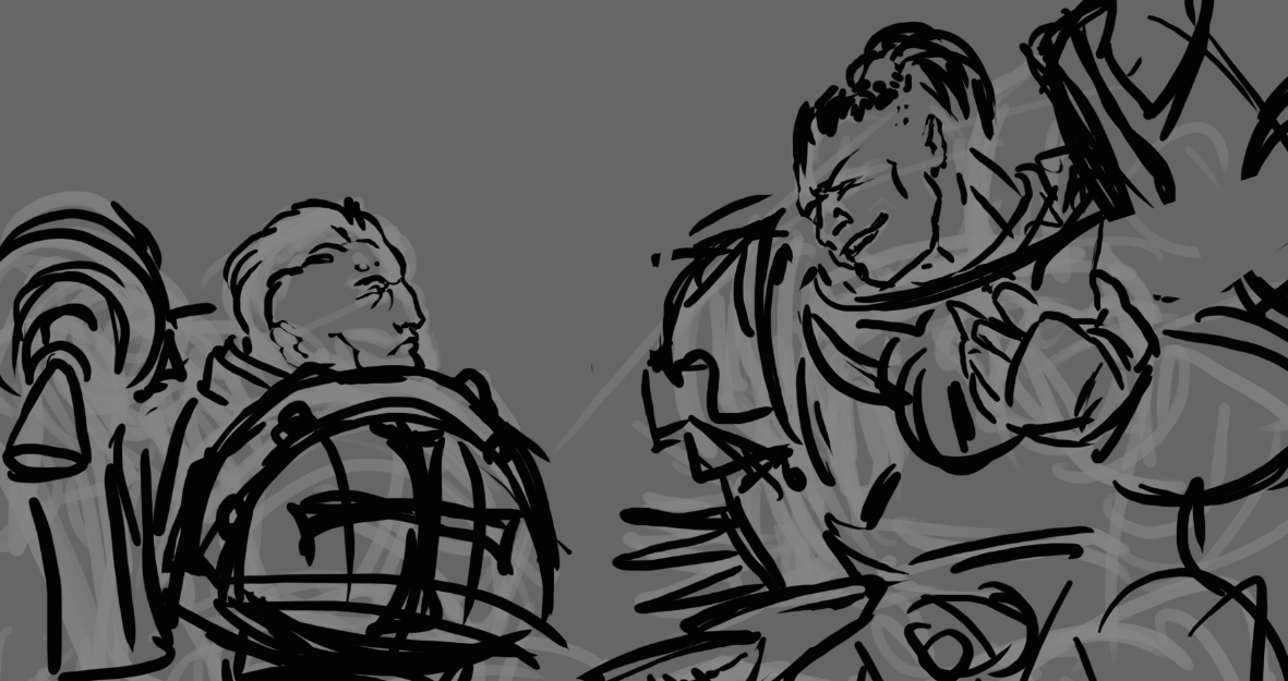Master_Alarm's tweet photo. Sometimes my sketches surprise me.
Instead of thousand years enemies I have this. Of course I'll rework it. But I want to save this unexpected pic with young Abaddon and Sigismund. 

#lucky13art #art #masteralarm #sketch #warhammer40k #sigismund #abaddon https://t.co/ox6rlvikoJ