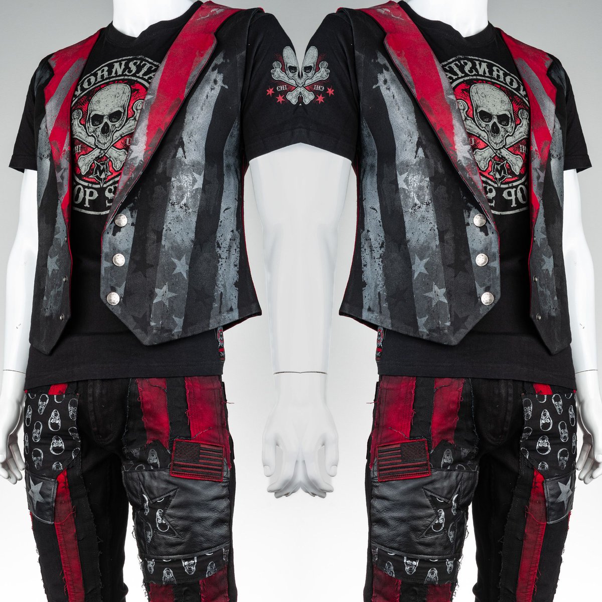 wornstar's tweet photo. Combine WORNSTAR CLOTHING Street and Custom Stage Wear for your a complete stage ready look https://t.co/mwK95EMjUc
๐ : Electric Tee | ๐ : Skulls and Stripes Custom Pants | Vest: Spectacle Custom Vest #wornstar #wornstarclothing #wornstarclothingbrand #curatedlook https://t.co/7wHvOOhXUp