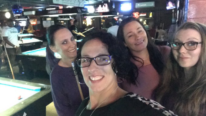 Corona with extra lime to fight the corona virus and look at this tie game! Enjoying a night of pool