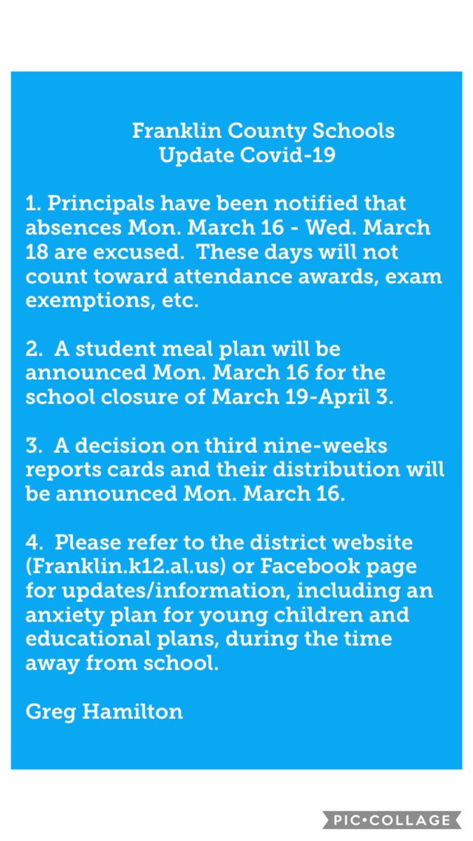 Message from Superintendent
