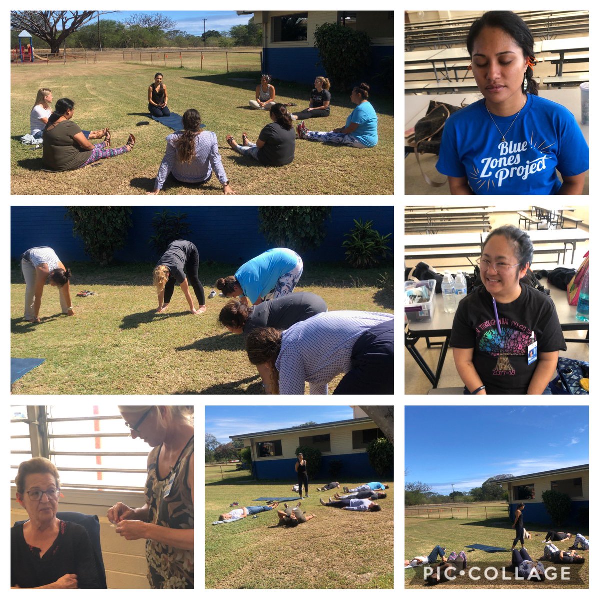Mahalo @MeganYarberry @Hotyogakapolei for yoga and acupuncture sessions! BPES is proud to be a BZP participating worksite and school! Our first #downshift workshop before Spring Break! #LiveLongerBetter #Power9 #BZPKE #Kapolei @HIDOE808 @Stajima1Stajima