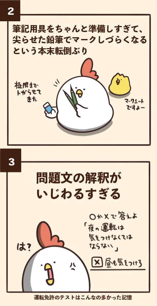 テストでありがちな事をでぶどりで表現した画像が可愛すぎる