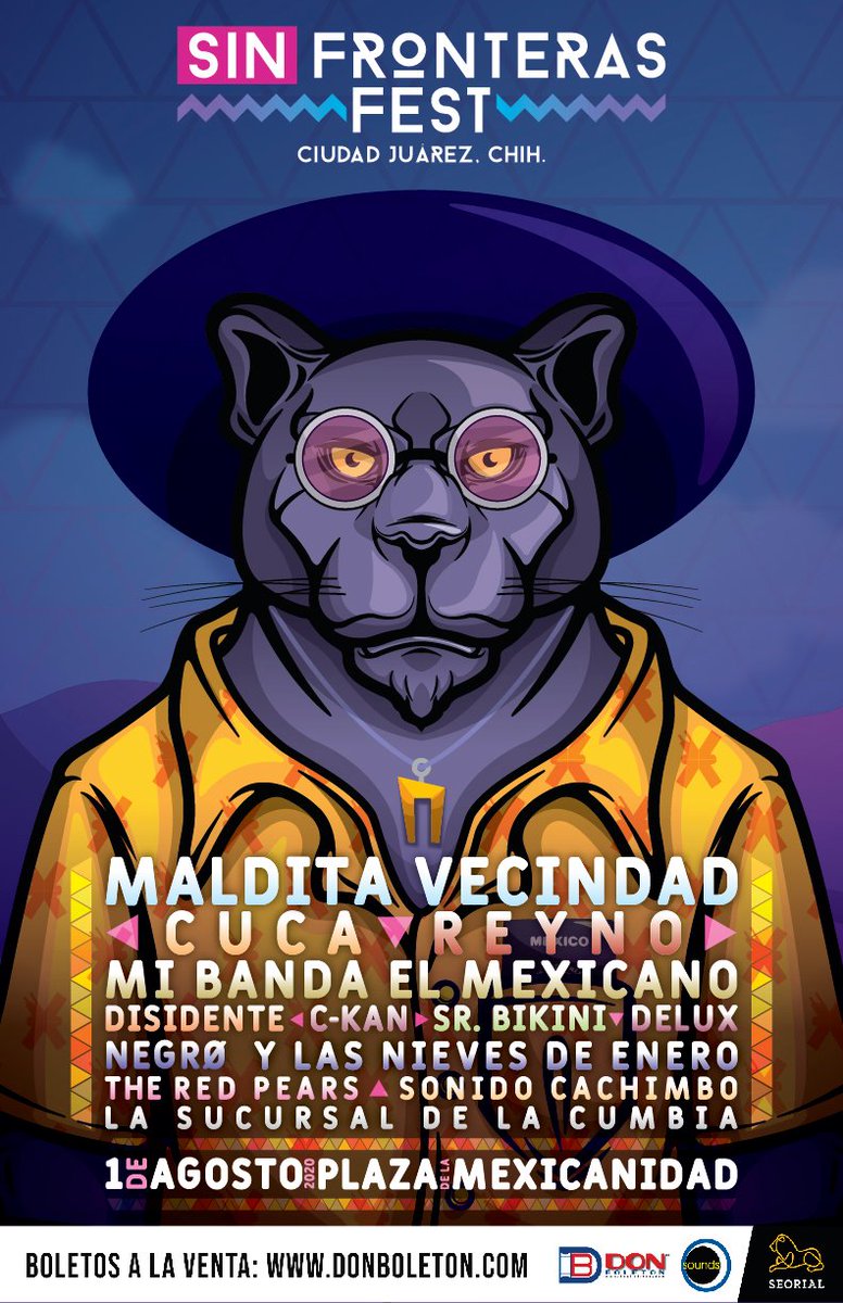 sinfrontefest's tweet photo. Lineup oficial @MalditaVecindad @REYNOmx @cuca_oficial @chetesgarza @IamSiddhartha https://t.co/PqNkQg97ZM