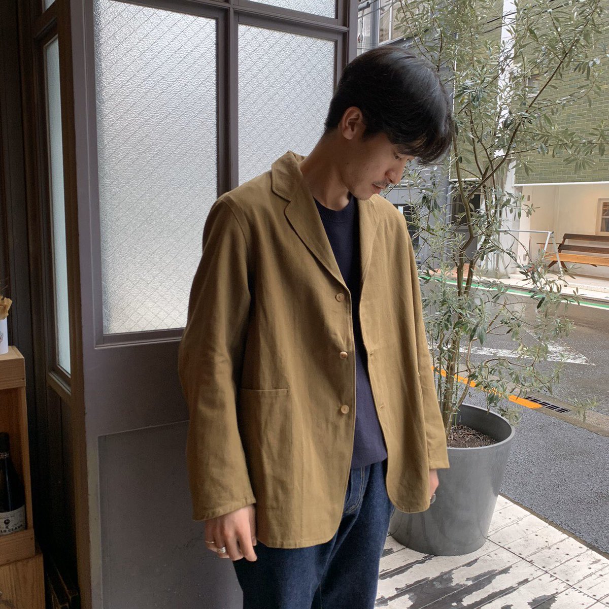 COMOLI】2020SS リネンコットンジャケット KHAKI/48-