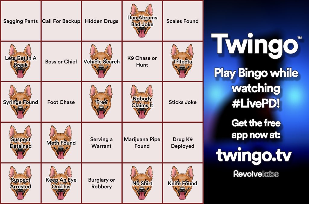 Watching #LivePD playing <a href="/TwingoApp/">Twingo Bingo</a>
Card Check? <a href="/JudithB09311339/">judi</a> ⁦<a href="/68_babygirl/">68_babygirl</a>⁩ ⁦<a href="/JodiMerritt2015/">Jodi Merritt</a>⁩ ⁦<a href="/CarolinaAsh/">Ashley D.</a>⁩ ⁦<a href="/camela415/">Cami ~ I HAVE YOUR 6~⚾💚🚔💞🐕❣🐈💞🚔💙⚾</a>⁩ ⁦<a href="/MTumarkin/">M Tumarkin</a>⁩ ⁦<a href="/nanafrey7/">Nana-Guardians of the Night</a>⁩ ⁦<a href="/TrulyVosberg/">Truly Roberts Vosberg</a>⁩ ⁦<a href="/TracyIrlene4/">FUTUREK9OFFICERJAVIER🙏👮🐕🚔💙</a>⁩ ⁦<a href="/ErinE77/">Jer 29:11</a>⁩ ⁦<a href="/rufkutdiamnd/">Rusti Rollings 🏴‍☠️🇺🇸🇺🇦🌊🌻</a>⁩