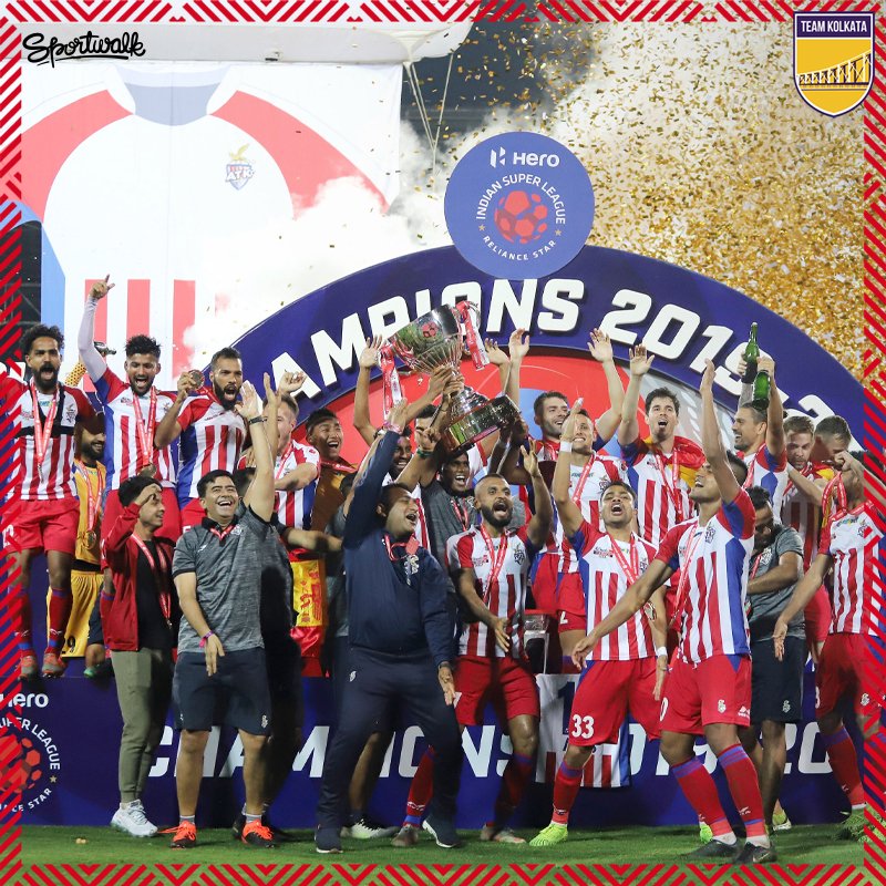 teamkolkataIN's tweet photo. 🏆🏆🏆 🎶 Woke up this morning feeling fine, Got @ATKFC on my mind🎶
📸 @IndSuperLeague | #CFCATK #CFCvsATK #ATKFC #ATK #AamarBukeyATK #BanglaBrigade #Fatorda #HeroISLFinal #HeroISL #Kolkata #Maidan #KolkataFootball #IndianFootball #Football #TeamKolkata #Sportwalk https://t.co/5BJr3W9mB0