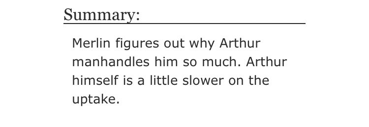 • Friendly slaps by platonic_boner  - merlin/arthur  - Rated T  - canon era, fluff  - 4044 words https://archiveofourown.org/works/5617567 