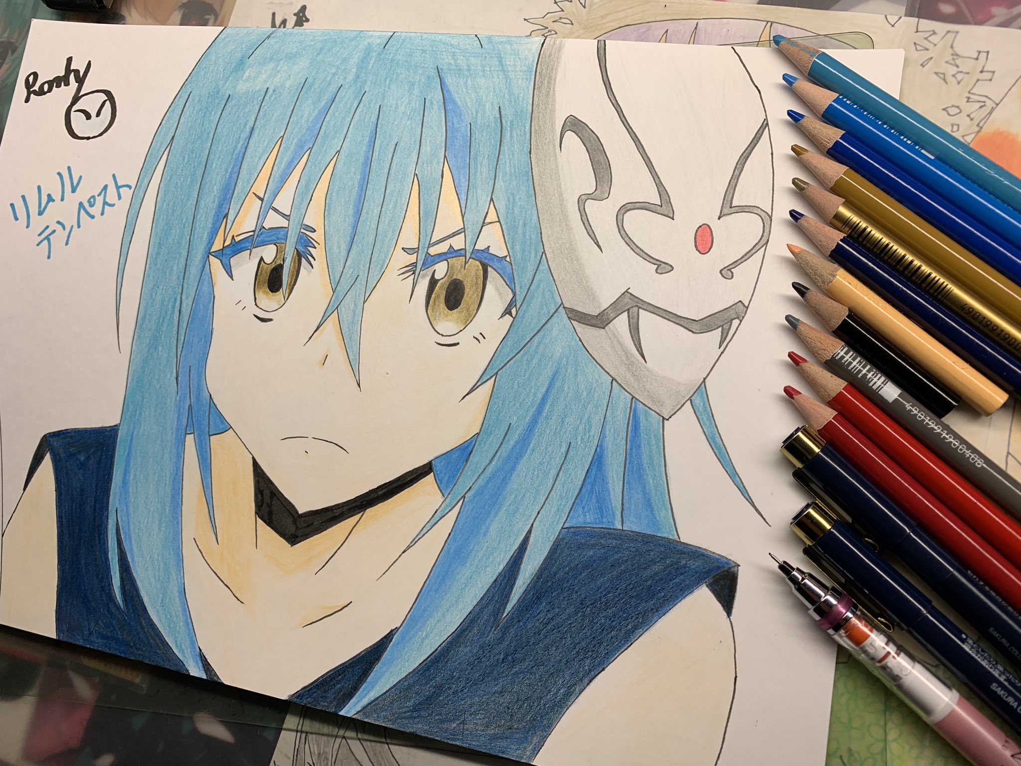 Romhy 最近転スラにめっちゃハマってしまい リムル様描きました 他のキャラも 描いていきたい 久々のガチ絵だw 模写 転生したらスライムだった件 リムル 色鉛筆イラスト 絵描きさんと繋がりたい T Co Llmoiqgl3h Twitter