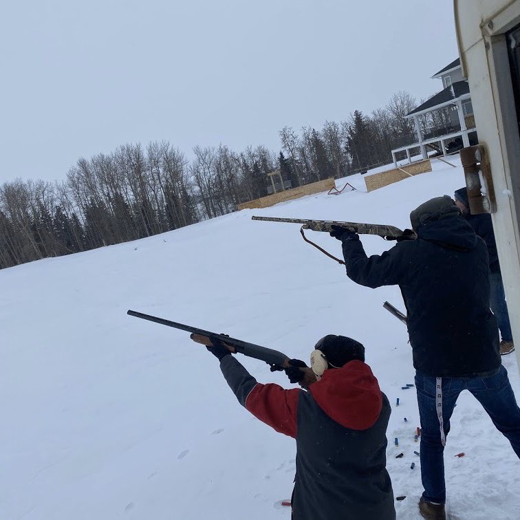A pie for each year of life? Maybe not quite but when it's Pi Day and Travis's Birthday, we definitely don't hold back! 
🥧
The C9 family spent time the afternoon playing games, skeet shooting, enjoying smoked meat and of course eating pie! A little cold but a great day overall!