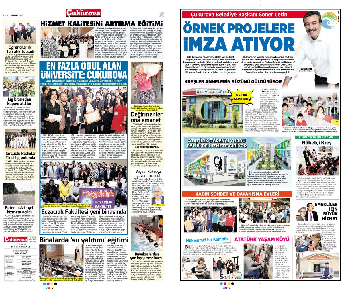 SÖZCÜ GAZETESİ ÇUKUROVA İLAVESİ