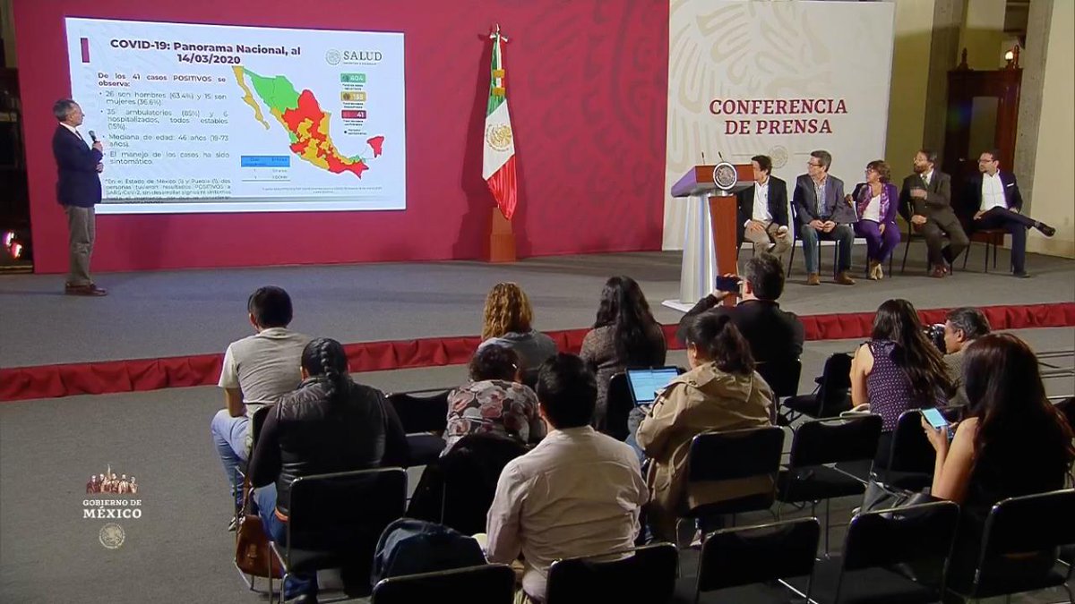 Coronavirus hoy:

📌 La Secretaría de Salud informó que hay 41 casos de COVID-19 confirmados y 155 casos sospechosos.

📌 La Secretaría de Salud recomienda suspender temporalmente las actividades no esenciales de los sectores público, social y privado a partir del 23 de marzo.