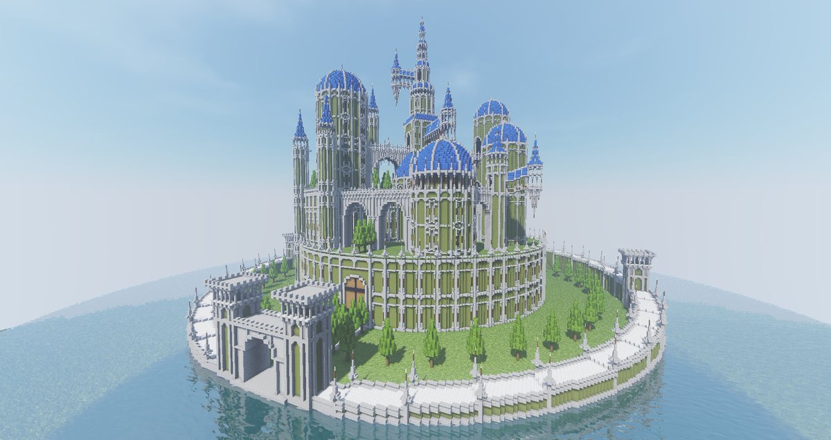 しろこめ マイクラ建築人 円形の土台が無重力感漂わせててすき