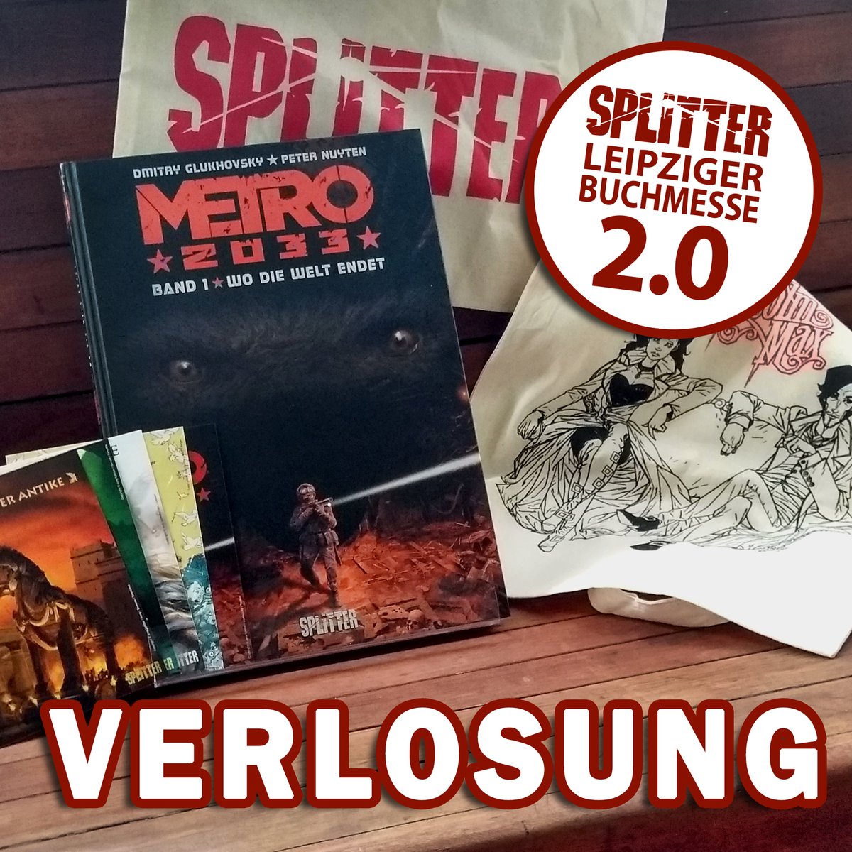 Letzte #Verlosung der LBM 2.0! 5 signierte Exemplare METRO 2033 von @glukhovsky und #PeterNuyten suchen neuen Besitzern, macht mit auf FB/Insta oder per Mail an gewinnspiel@splitter-verlag.de 
#leidernichtleipzig #bücherhamstern #metro2033