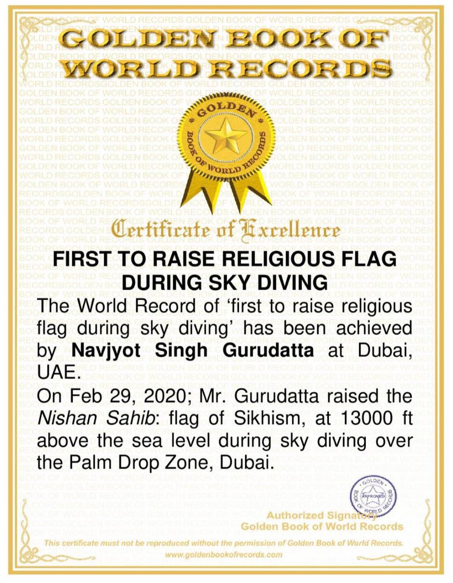 Congratulation ,
Golden Book of World Record
Nuapada District KhariarRoad inhabitants Navjyot Singh Gurudatta ji.Your hard work was come to success in your life. First to Raise Religious Flag During Sky Diving on the right of 13000feet. <a href="/CMO_Odisha/">CMO Odisha</a> <a href="/PMOIndia/">PMO India</a> <a href="/narendramodi/">Narendra Modi</a>