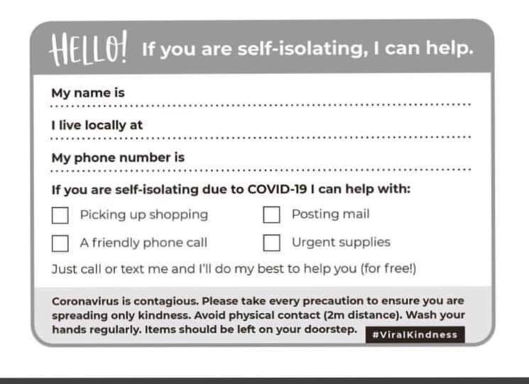 #viralkindness please print these and share with your neighbours 💜#coronavirusuk