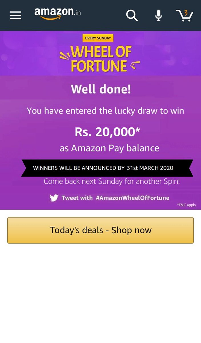 bharangaar's tweet photo. #AmazonWheelOfFortune 

Well done https://t.co/gKILviBOZD