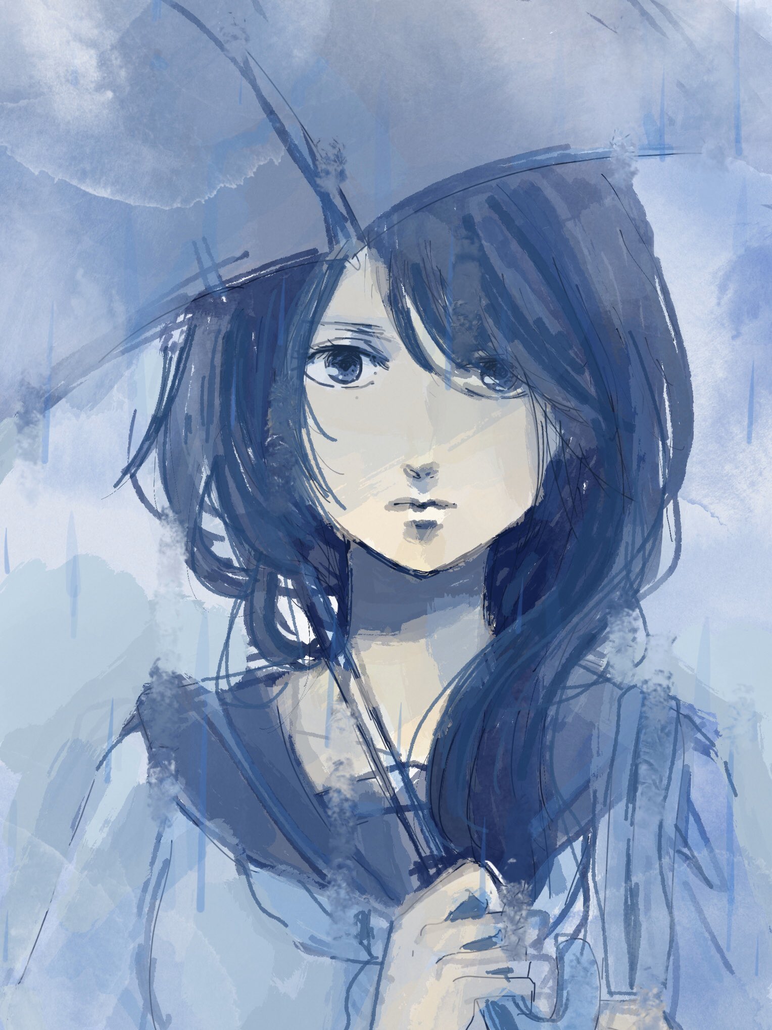 龍美 イラスト 水 イラスト 女の子 創作イラスト 水 雨 青 デジタルイラスト T Co Sw6a2rkzrz Twitter