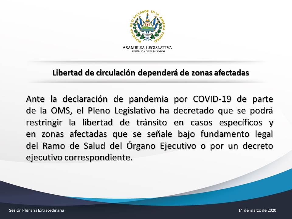 AsambleaSV's tweet photo. Ley de Restricción Temporal de Derechos Constitucionales concretos para Atender la Pandemia COVID-19 https://t.co/wRPwnXas8h