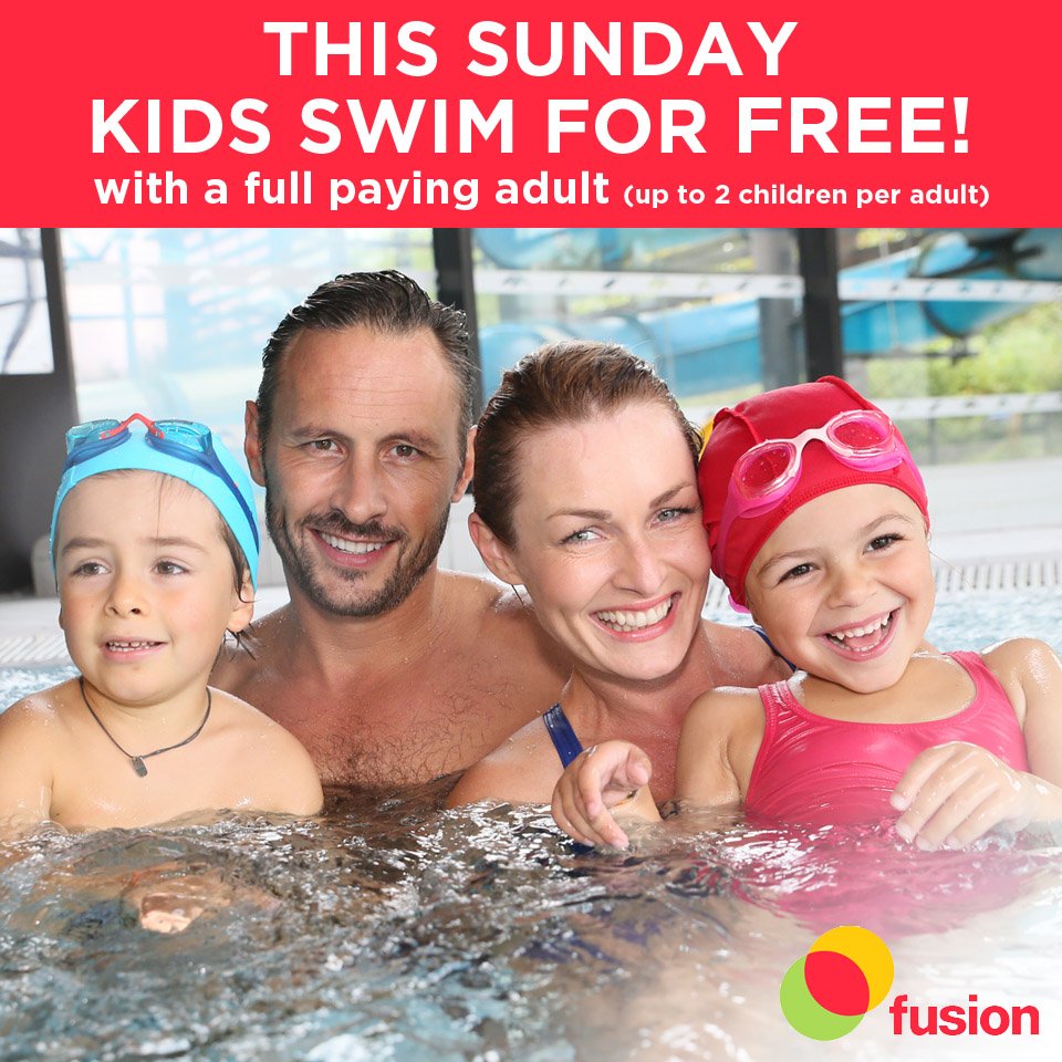 Kids swim for FREE this Sunday 15th March, when accompanied by an adult! It’s great to know you can still have fantastic family fun. Don’t miss out! Public Health England &amp; sports governing body, Swim England, have made clear that chlorination of swimming pools kills coronavirus.