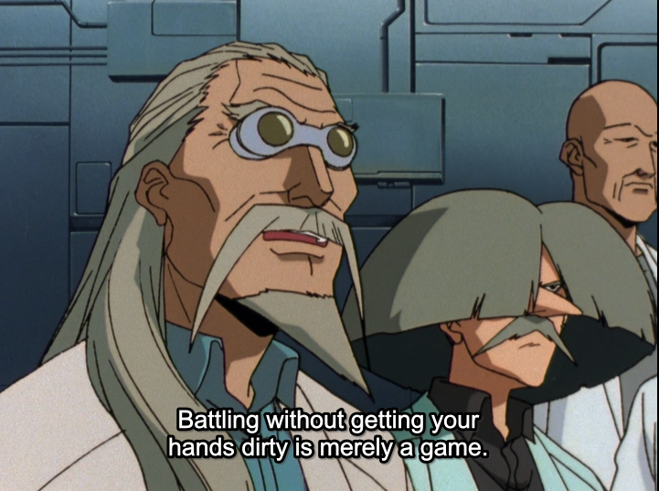 It's very weird. Gundam Wing has things to say about drone warfare, but those things are like, "War is much better when people do it."