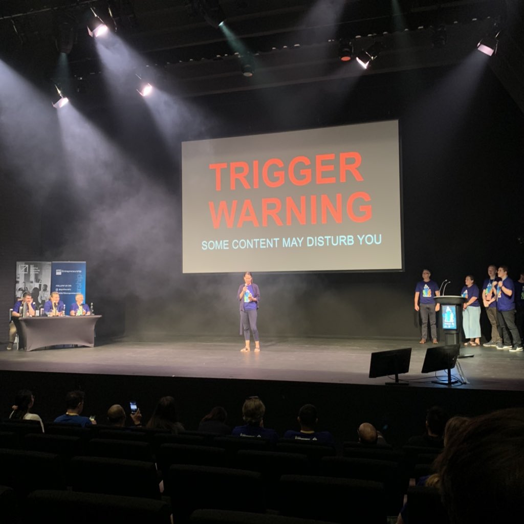 indiana_june's tweet photo. Pitch 8: Finishing strong with catchcalls, communication tool for victims once they have left a relationship. Such a HUGE issue in our community, love the energy this team is putting into finding a way to deescalate, divert and log abusive telecommunications.  #SWNextGen https://t.co/ztbBP6xJ8Q