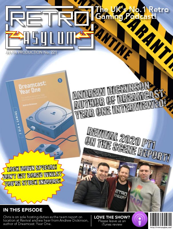 The Retro Asylum (@theretroasylum) on Twitter photo New Episode! <a href="/retroclarence/">Chris Worthington</a> is on sole hosting duties as the team report on location at <a href="/revivalrevents/">REVIVAL</a> 2020 and we hear from <a href="/oddment84/">Andrew J. Dickinson</a> author of Dreamcast: Year One. traffic.libsyn.com/retroasylum/RA… #Dreamcast #sega #RETROGAMING #coronavirus #zxspectrumnext New Episode! <a href="/retroclarence/">Chris Worthington</a> is on sole hosting duties as the team report on location at <a href="/revivalrevents/">REVIVAL</a> 2020 and we hear from <a href="/oddment84/">Andrew J. Dickinson</a> author of Dreamcast: Year One. traffic.libsyn.com/retroasylum/RA… #Dreamcast #sega #RETROGAMING #coronavirus #zxspectrumnext
