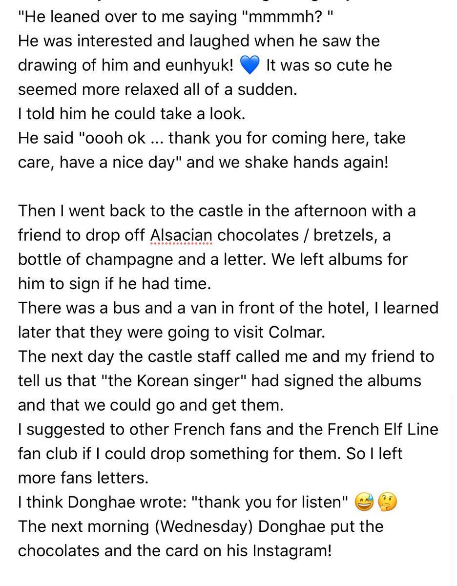 The Story about Donghae being the most Gentle and the Cutest human being with his Fan in France She made a beautiful Vlog about the Whole Story and uploaded it in her YT Channel: 