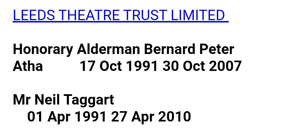 Theatre, opera and local radio (Radio 270 and Radio Pennine) have long been reoccurring themes in my threads. Neil Taggart was on the board of the Leeds Theatre Trust, together with fellow Labour councillor Bernhard Atha, another former Leeds mayor.  https://twitter.com/ciabaudo/status/1080178413527277568?s=19