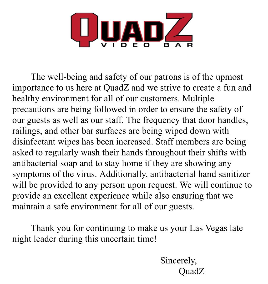 QuadzLV's tweet photo. We ware striving to keep you safe during this difficult time! https://t.co/5bOm5KItqc
