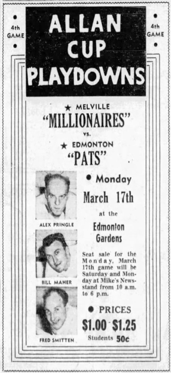 VintageEdmonton's tweet photo. March 15, 1952 and it's the upcoming Allen Cup Playdowns at Vintage Edmonton: 
https://t.co/Qu7pIrL7Kz 
#yeg #yegeritage #1950s #AllenCup https://t.co/YeYtBlNtJU
