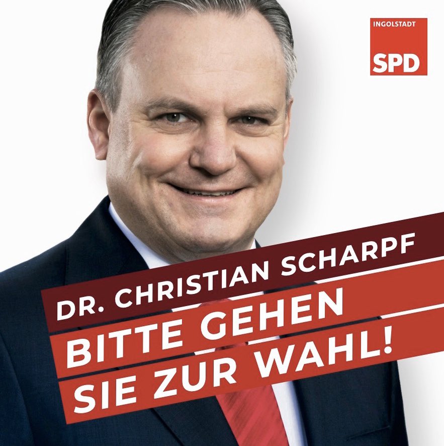 Heute ist es soweit: Zeit für einen politischen Richtungswechsel! Wählen Sie <a href="/scharpf2020/">Dr. Christian Scharpf</a> als neuen Ingolstädter Oberbürgermeister. #ingolstadt #Kommunalwahl2020 #spdingolstadt
