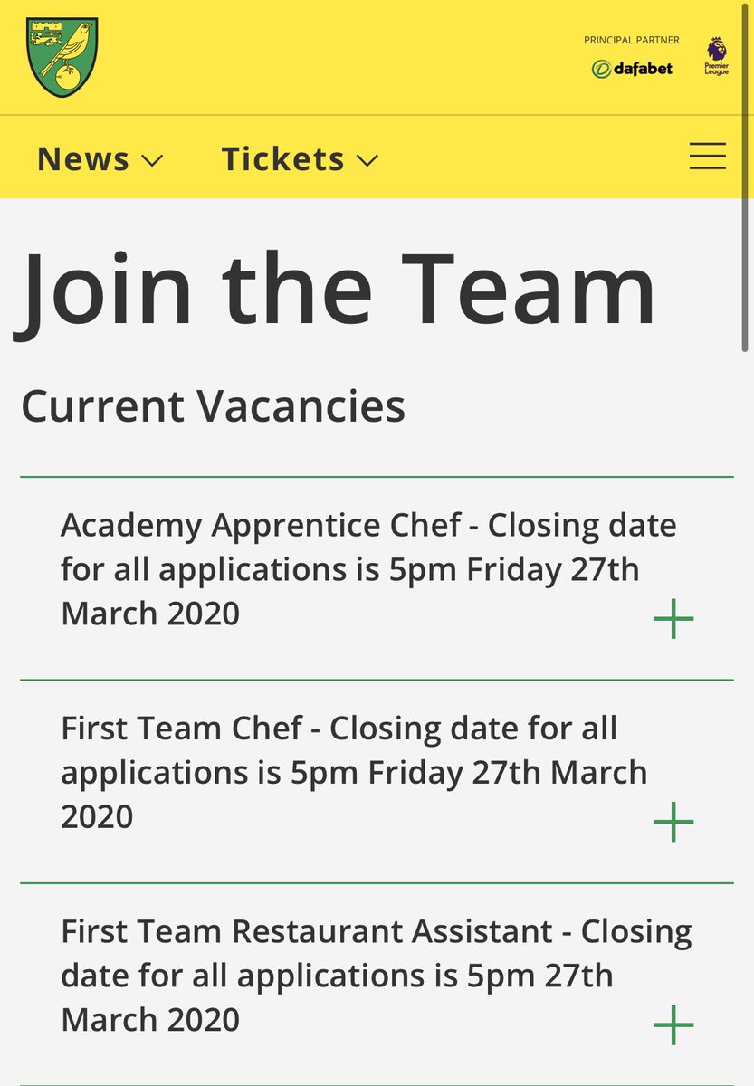 New opportunities available in the catering and nutrition departments at the training ground at Norwich..
canaries.co.uk/Our-Club/Join-…