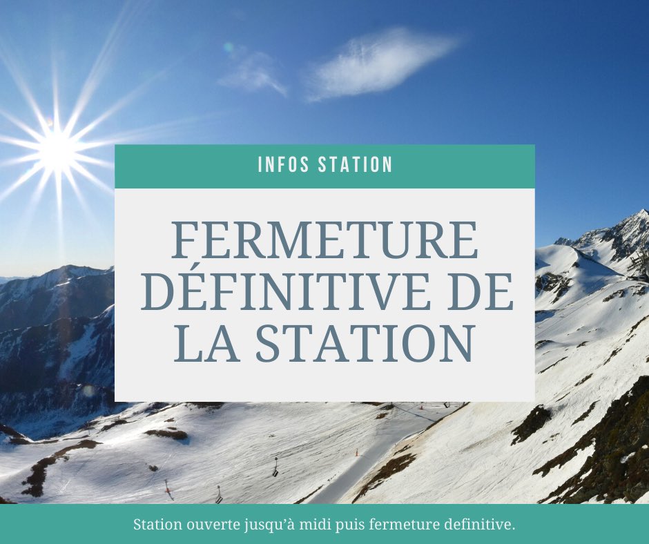 ⚠️ La station de Peyragudes est ouverte ce dimanche JUSQU’À MIDI. Elle fermera ensuite définitivement suite à l’annonce du gouvernement.
Merci à tous pour votre compréhension. Merci également à tous pour cette saison! Prenez soin de vous et de vos familles.