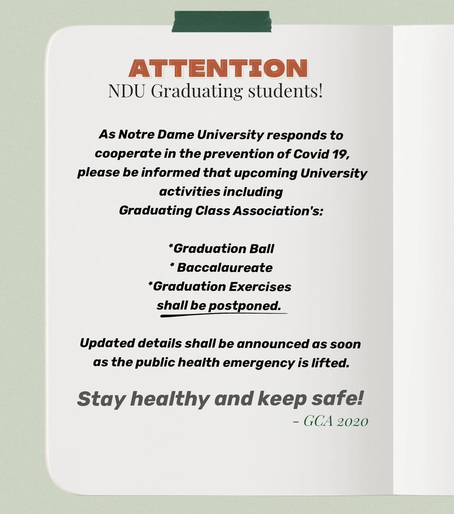 ndugca2020's tweet photo. To all the members of Graduating Class Association 2020, please be guided accordingly. ⚠️✨ https://t.co/lBf1B8R15Q