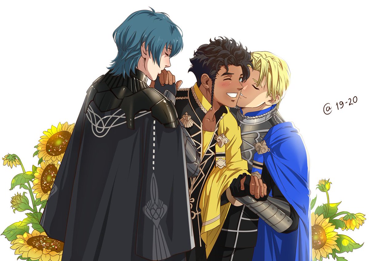 Claude x Dimitri x Byleth poliamory.FE3H fanart. 