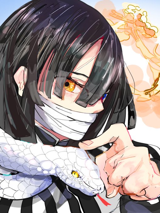 weaponさんがTwitterに投稿した伊黒小芭内(鬼滅の刃)のイラスト。