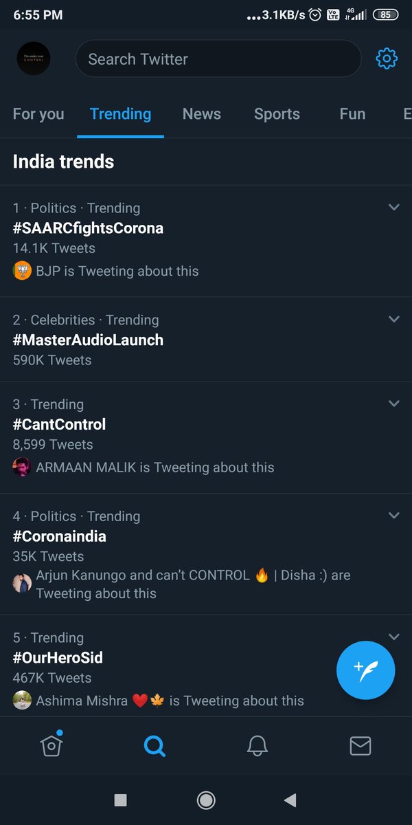 Bhoomi_AM's tweet image. #CantControl is trending at no. 3🔥🔥
@ArmaanMalik22 👀👀